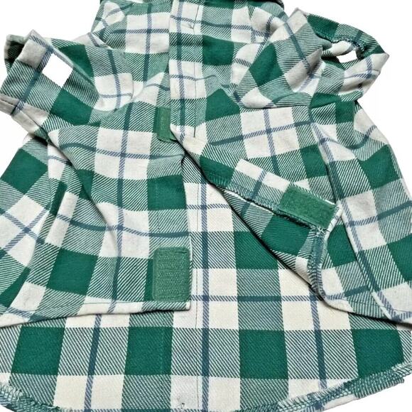 Top Paw Green and Blue Shacket Plaid Dog Shirt - S - Picture 5 of 13